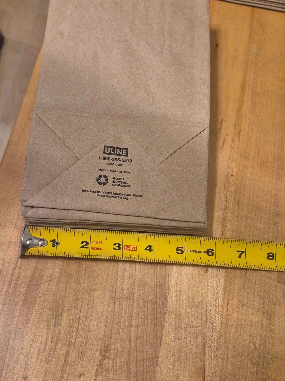 53 Uline Small Kraft Paper Bags Reusable Recyclable Compostable 100% Recycled